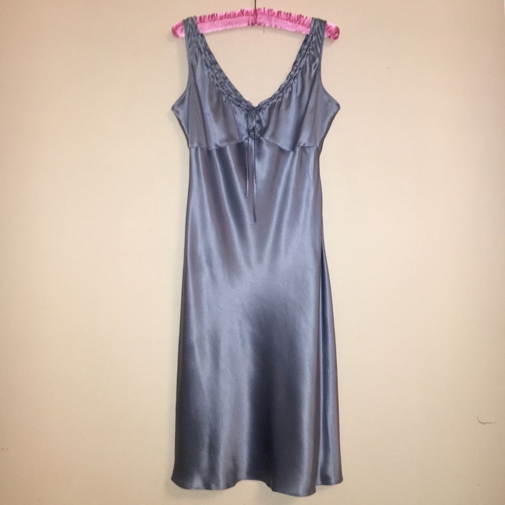 Silk satin bias cut slip dress